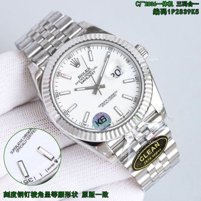 Clean Factory Rolex Datejust 2836 White Face Watch 41mm 